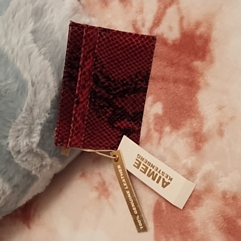 Aimee Kestenberg Leather Snake Print Card Holder